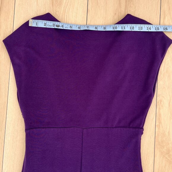 Mango Suit Purple Stretch Knit Sheath Midi Dress Size M Dark Romance/ Dark Siren - Picture 15 of 16